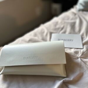 Burberry White Clutch / Glasses Case